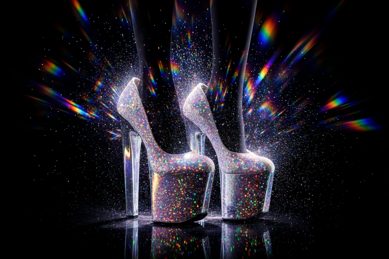 Glitter & Chrome Heels