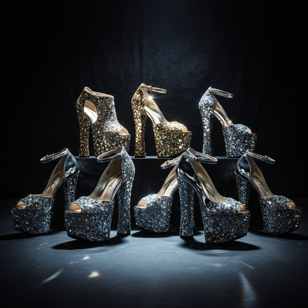 Glitter & Chrome Heels