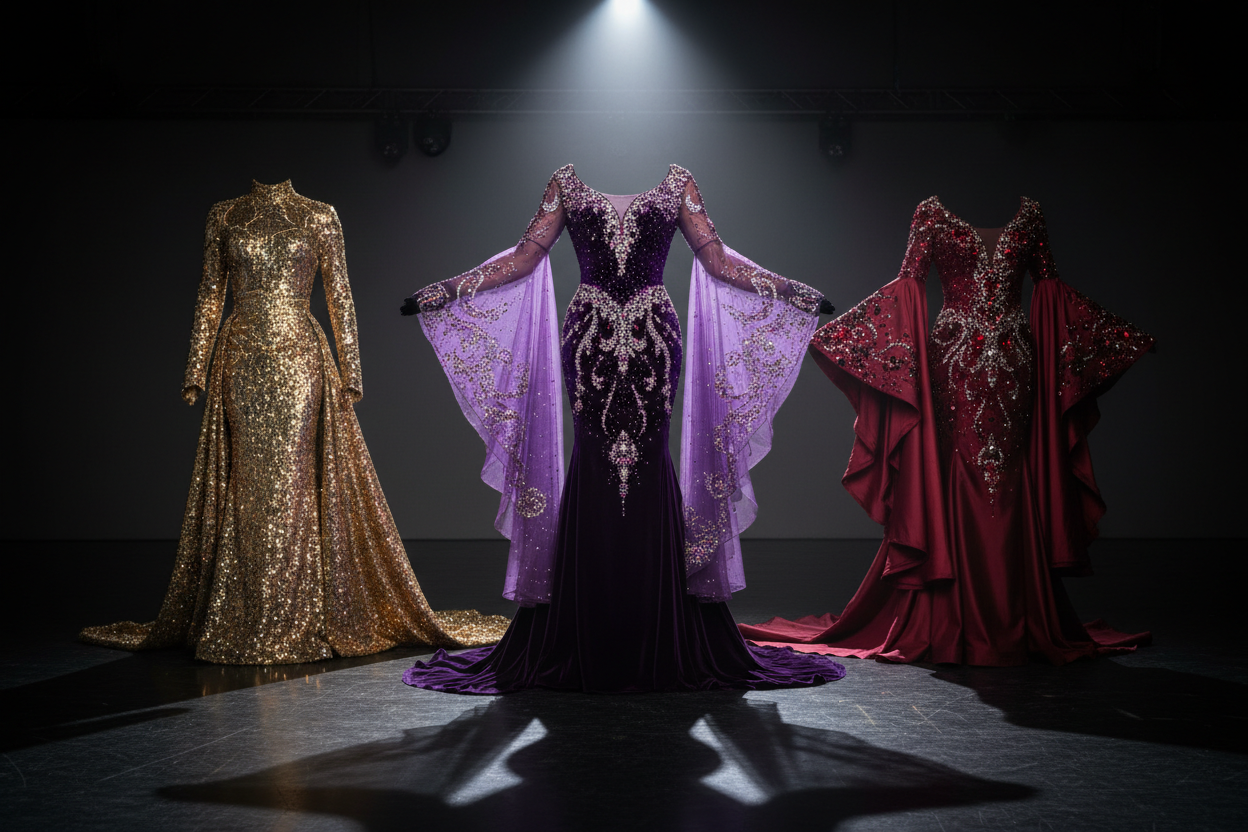 Long Sleeve Drag Pageant Gowns