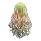 Green to Pink Ombre Tinsel Lace Front Wig | 24 Inch | Wavy