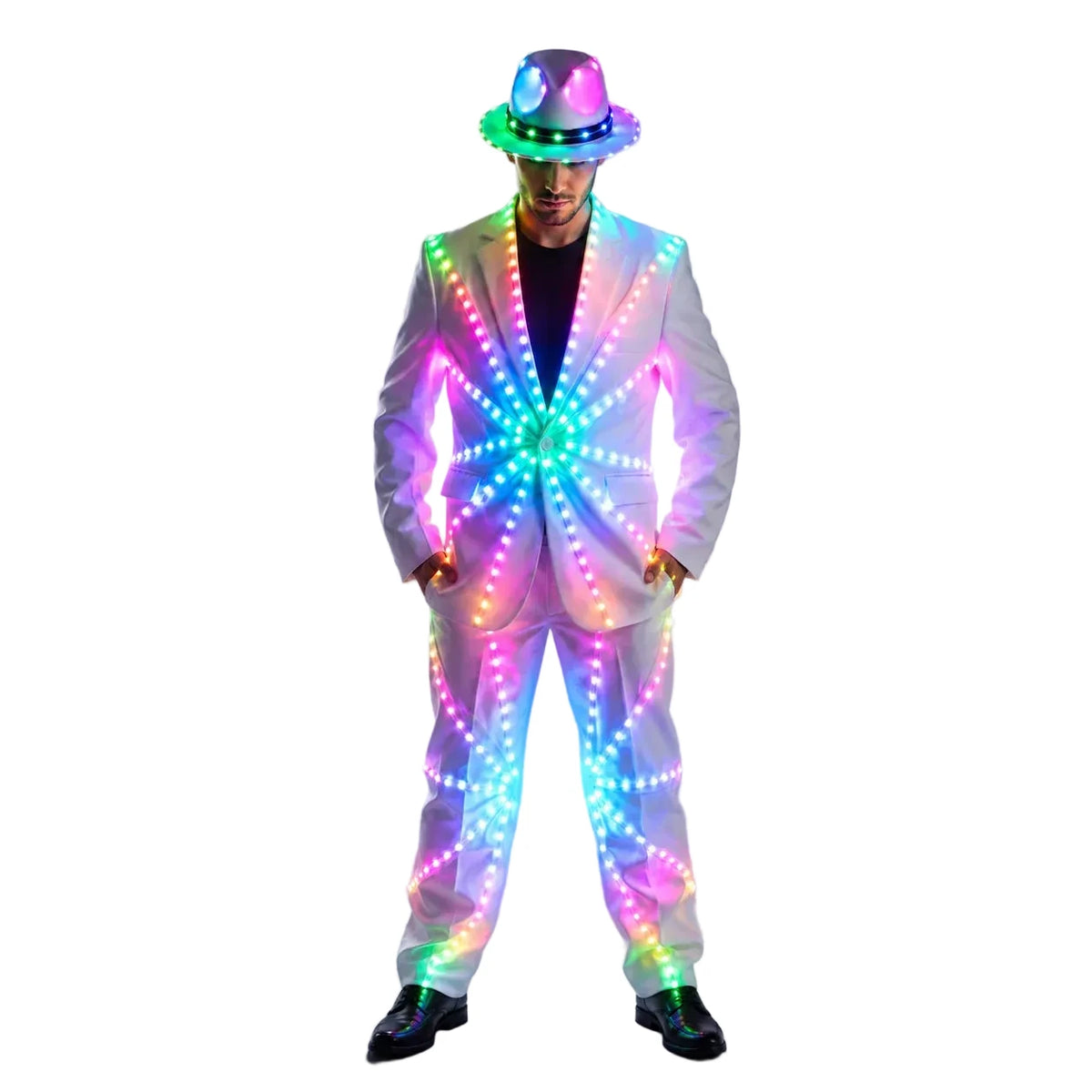 Men's Full-Colour RGB LED Suit | DJ & Stage Performer Costume | Black & White