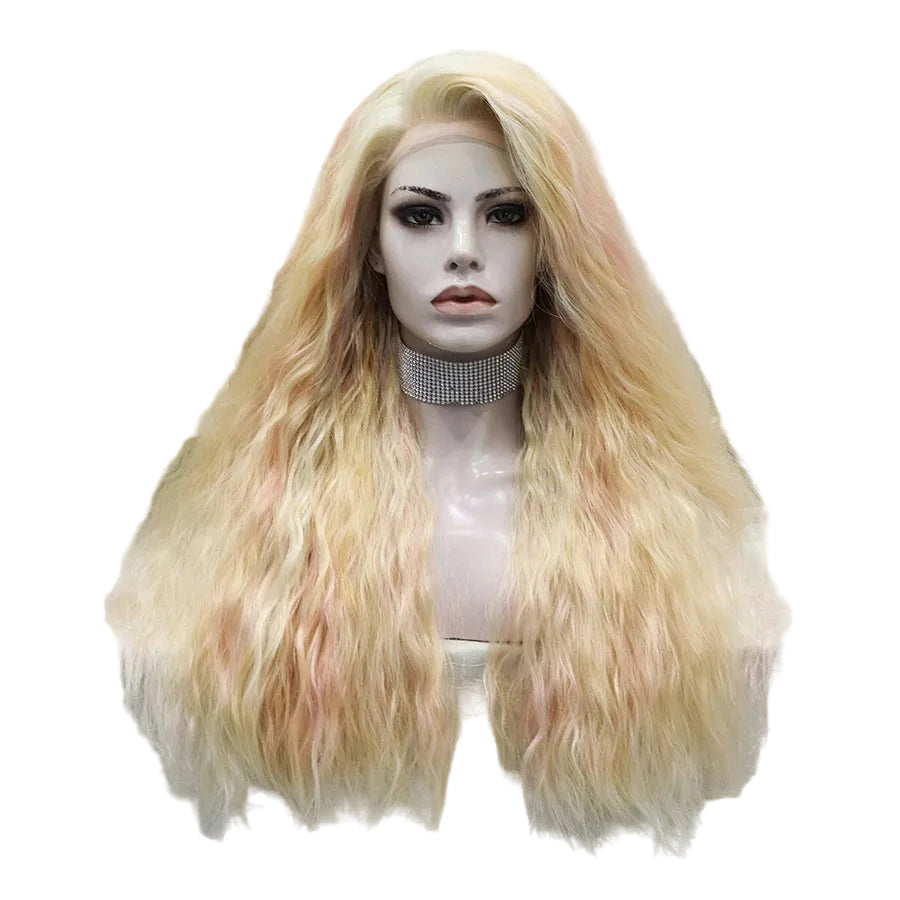 24" Orange Curly Lace Front Wig – 180% Density Stage Volume