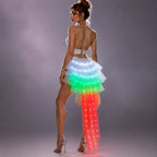 LED Tutu Skirt | Rainbow Glow | Tiered Train | Rave & Stage