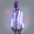 LED Sequin Fringe Jacket | Full-Colour RGB | Festival & Stage Kimono