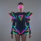 LED Light-Up Rave Dress | RGB Glow Jumpsuit | Festival Women