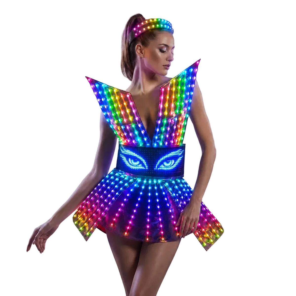 Pixel LED Mini Dress | Full-Body RGB Display | Gogo & Stage Costume