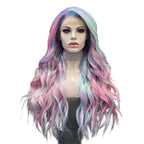 Pastel Rainbow Lace Front Wig | 24 Inch | Natural Wavy