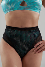 Pole Dance Bottoms | Black High-Waist Shimmer