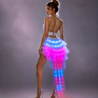 LED Tutu Skirt | Rainbow Glow | Tiered Train | Rave & Stage