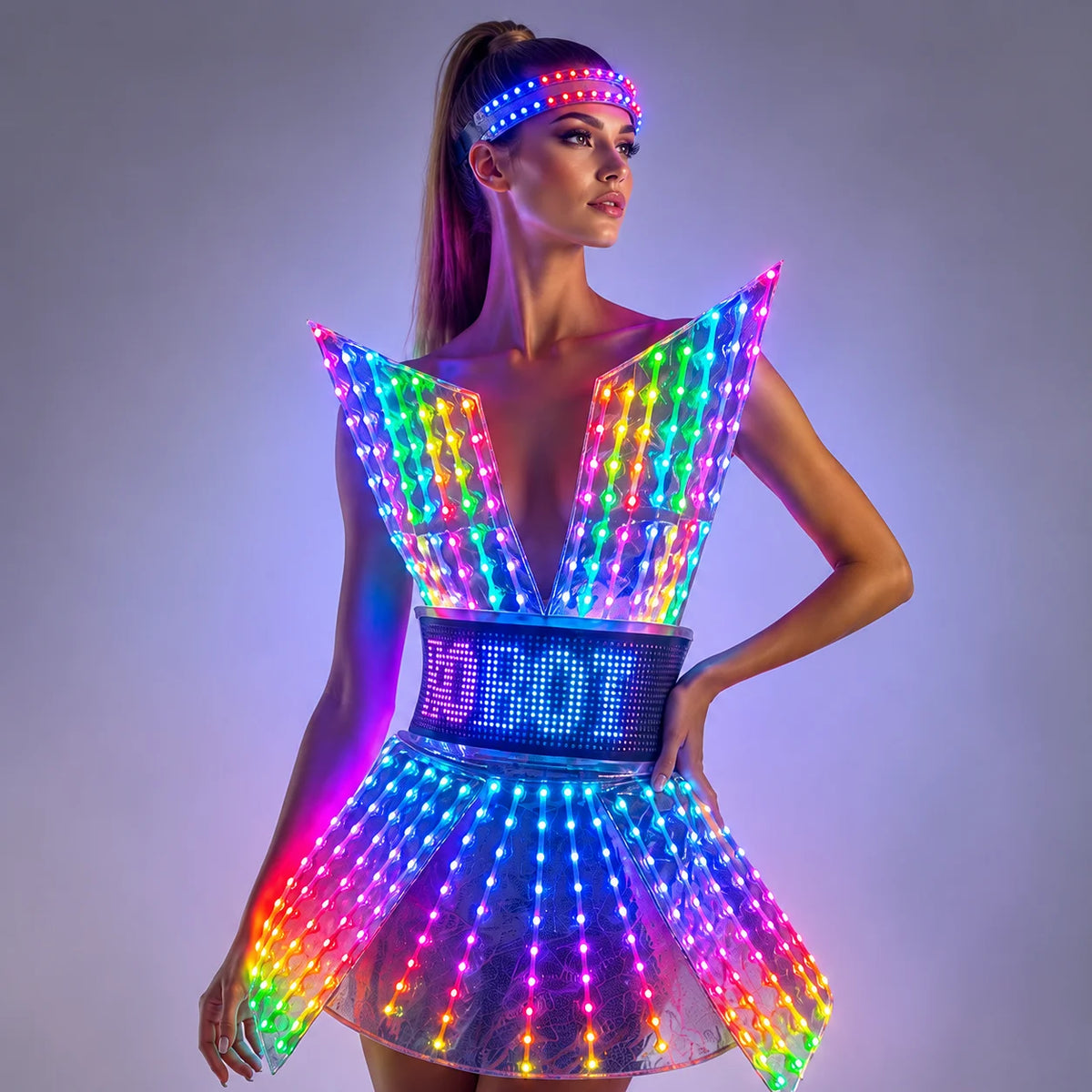 Pixel LED Mini Dress | Full-Body RGB Display | Gogo & Stage Costume