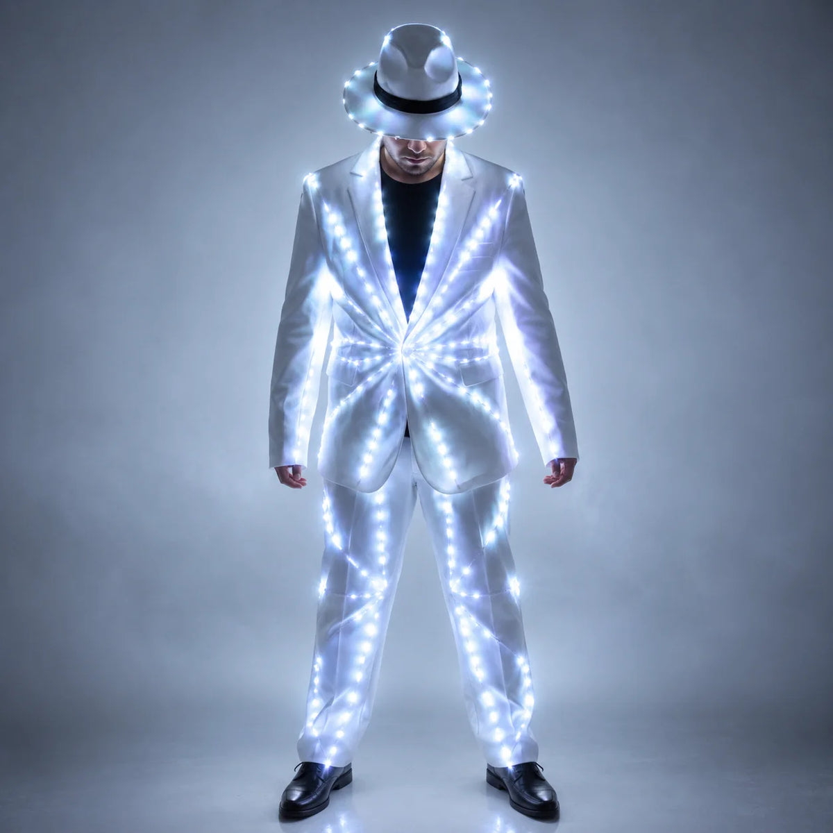 Men's Full-Colour RGB LED Suit | DJ & Stage Performer Costume | Black & White