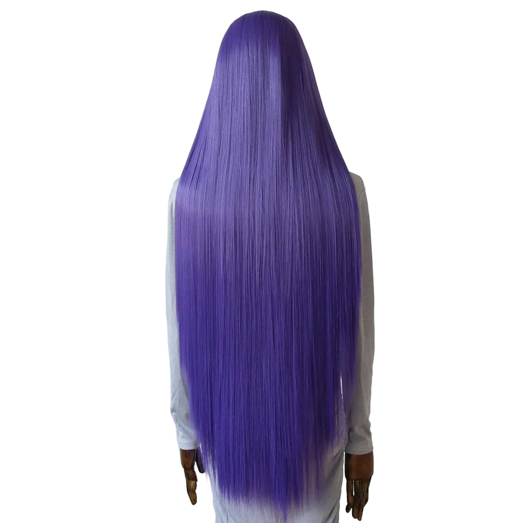 40" Purple Straight Lace Front Wig – 180% Density, Pre-Plucked