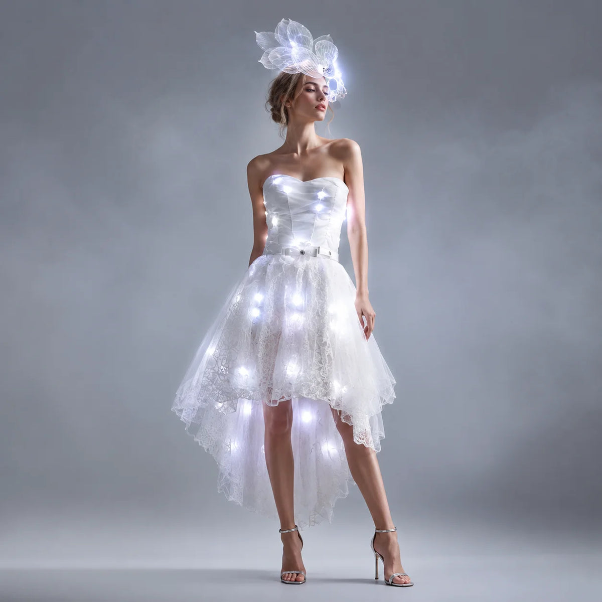 LED Pixel Tutu Dress & Fascinator Hat | Full-Colour RGB | Showgirl & Festival