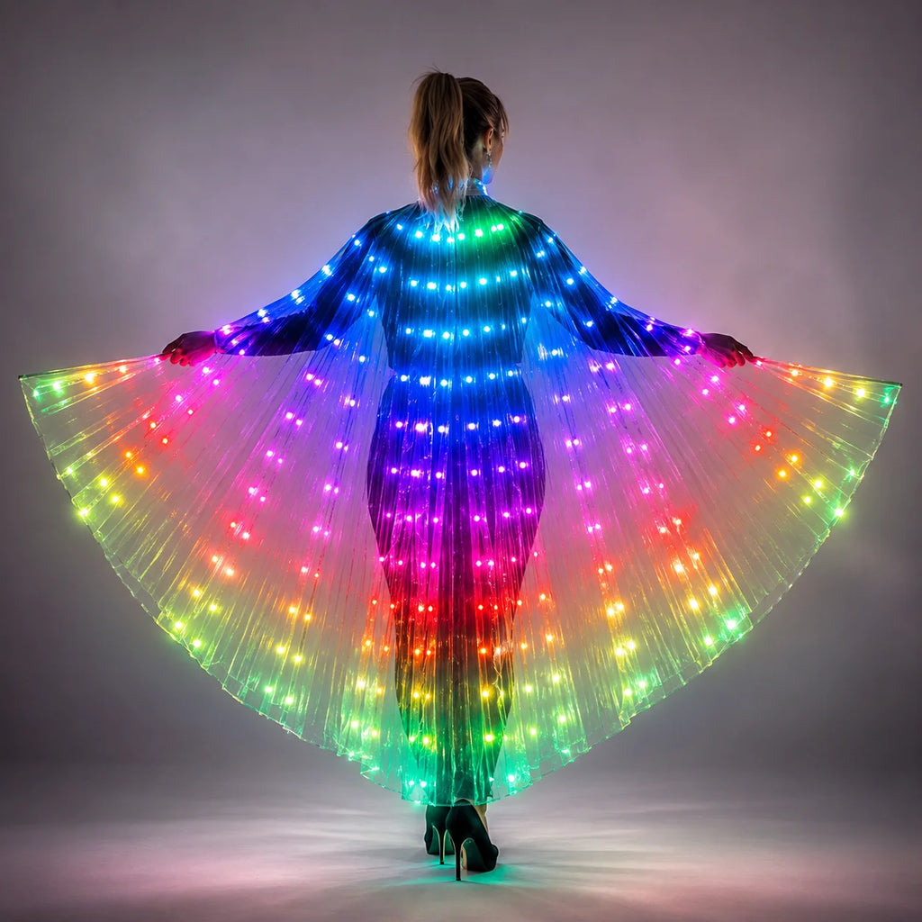 LED Isis Wings Cape | Remote-Control RGB | Belly Dance & Stage | 140 cm