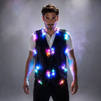 RGB LED Strip Vest | Colour-Changing DJ & Performer Waistcoat | Men's S–6XL