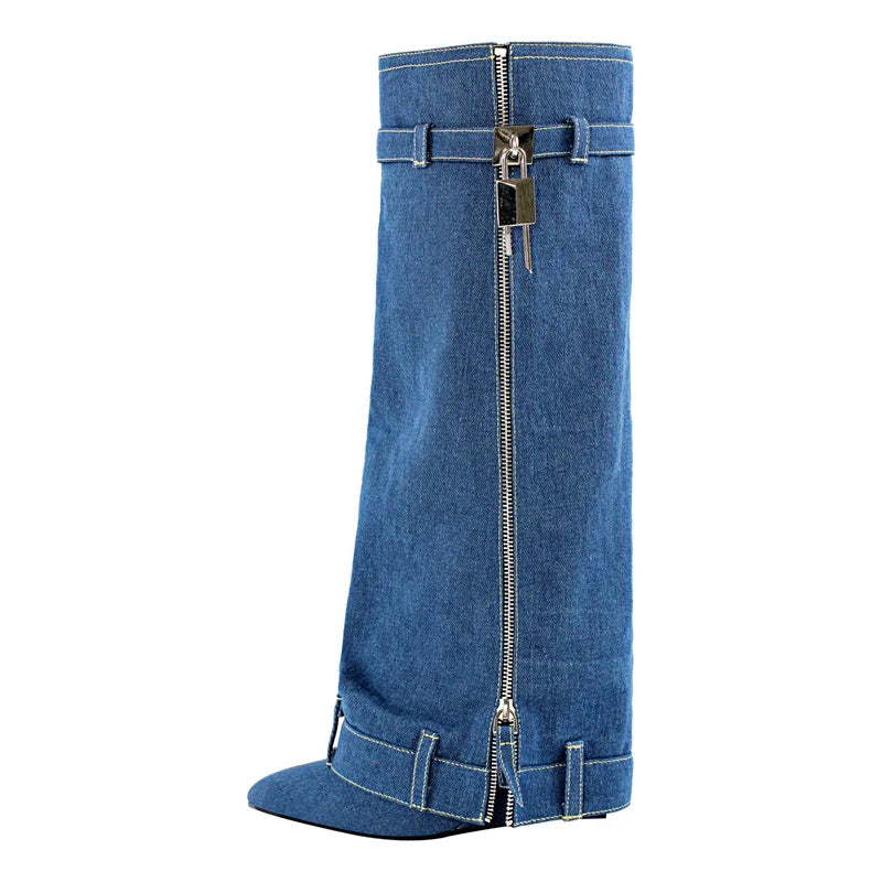 Rhinestone Knee-High Boots | Pointed Toe | 9 Colors