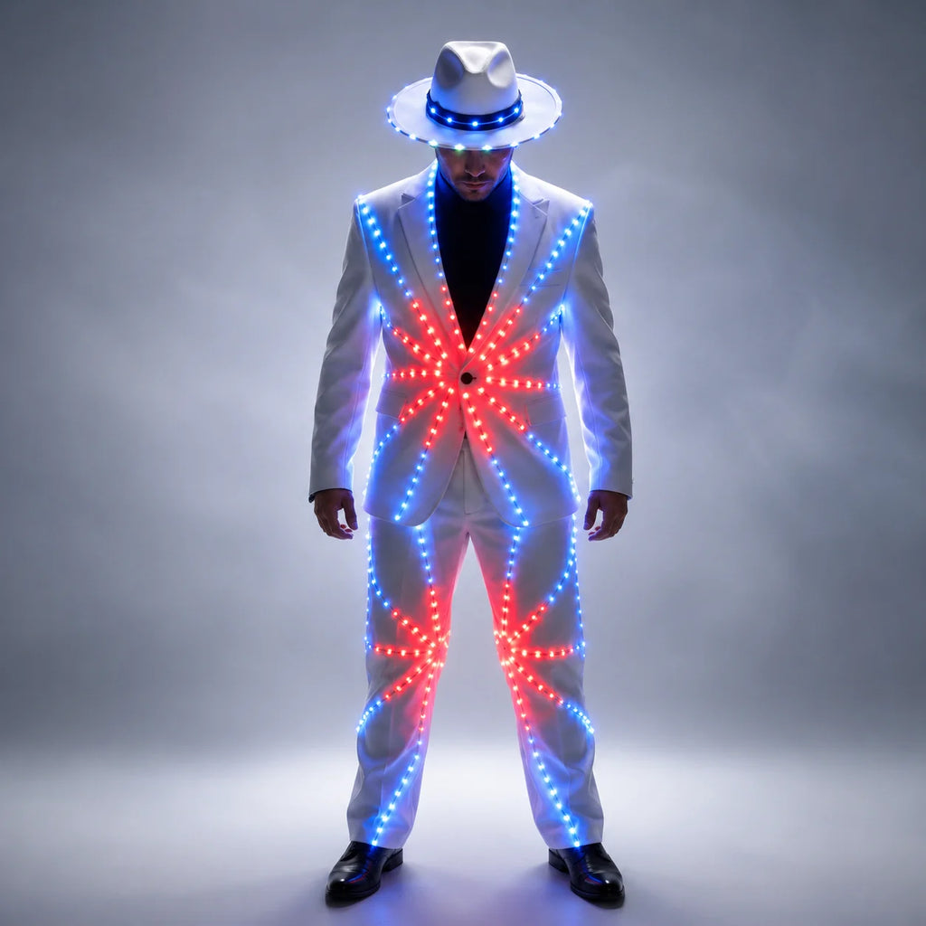 Men's Full-Colour RGB LED Suit | DJ & Stage Performer Costume | Black & White