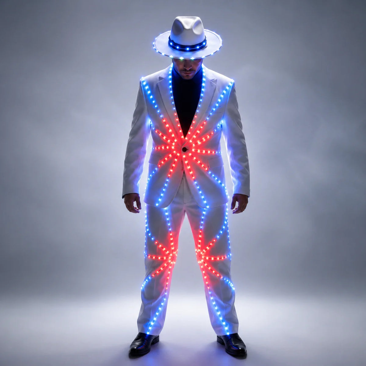 Men's Full-Colour RGB LED Suit | DJ & Stage Performer Costume | Black & White