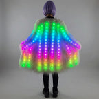 LED Faux Fur Jacket | Remote-Control Light-Up Coat | Festival & Event Outerwear