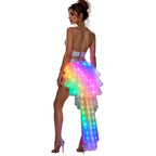 LED Tutu Skirt | Rainbow Glow | Tiered Train | Rave & Stage