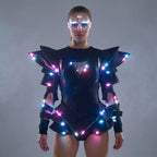 LED Light-Up Rave Dress | RGB Glow Jumpsuit | Festival Women