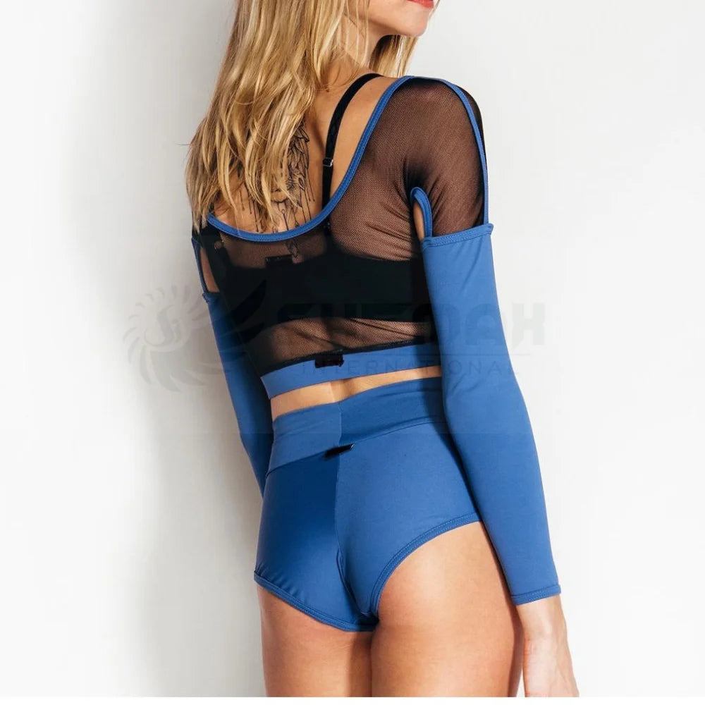 Pole Dance Set | Blue & Black Mesh