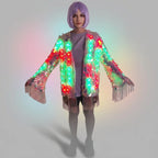 LED Sequin Fringe Jacket | Full-Colour RGB | Festival & Stage Kimono