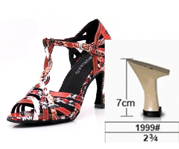 Latin Dance Heels | Colorful Serpentine | 6–10cm