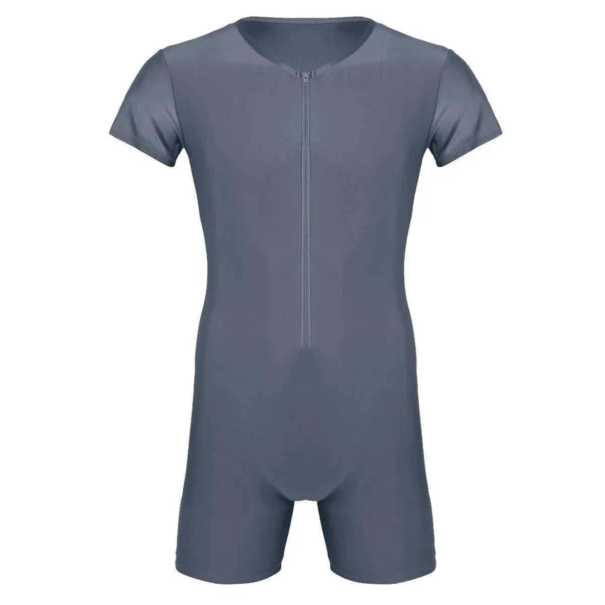 Men's Full-Body Spandex Unitard | Back Zipper | Long Sleeve Mock Neck | Dance Performance