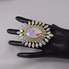 Oversized Oval Rhinestone Ring | Adjustable | 5 Colors