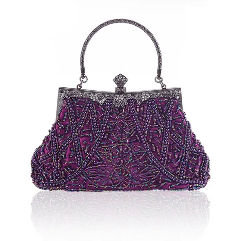 Vintage Beaded Evening Clutch | Sequin Crossbody Bag