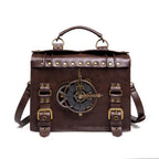 Steampunk Satchel | Brown Clockwork Detail