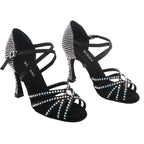 Rhinestone Latin Dance Heels | Satin | Multi-Heel