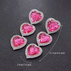Heart Drop Earrings | Rhinestone Statement