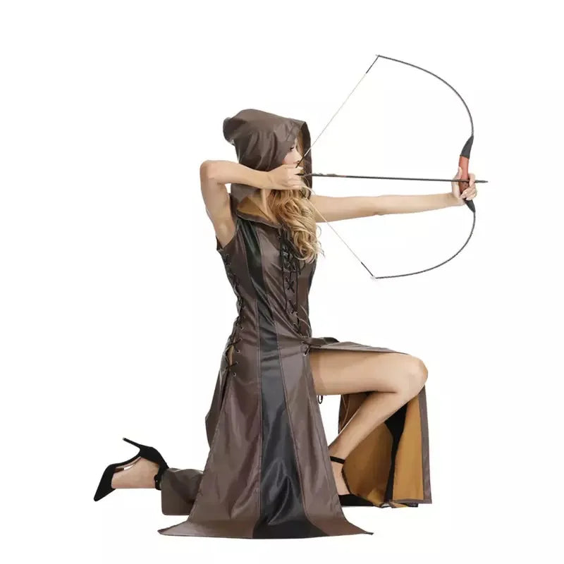 Archer Ranger Costume | Faux Leather Hood Dress