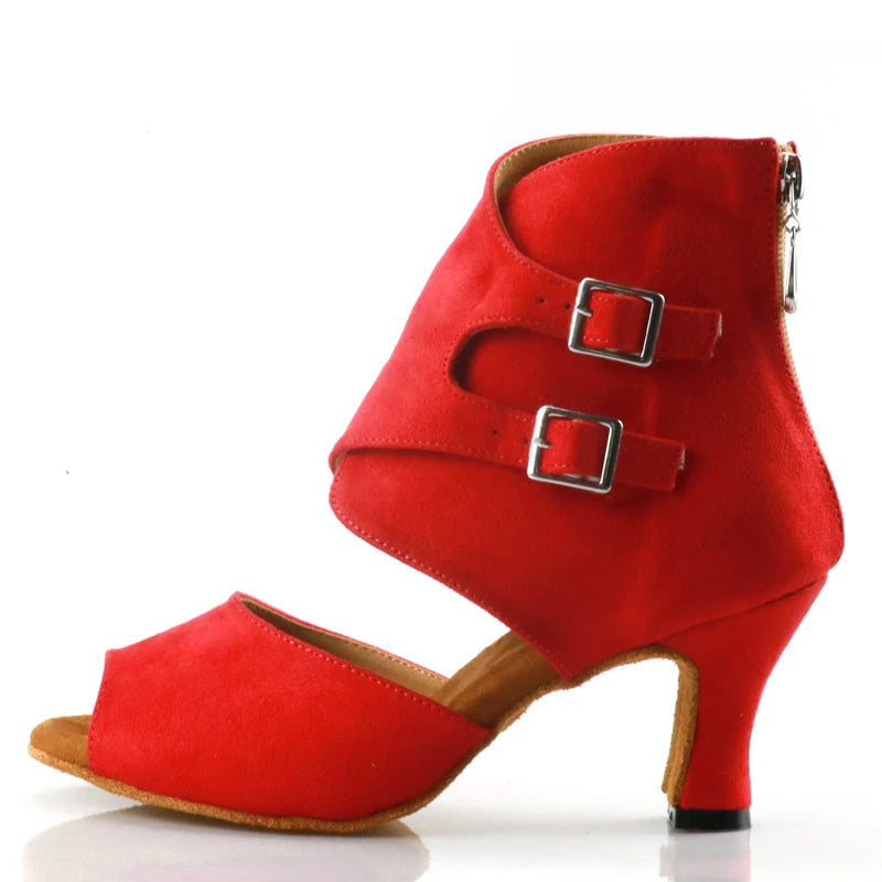 Latin Ballroom Dance Shoes | Suede Sole | Multiple Heel Heights