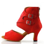 Latin Ballroom Dance Shoes | Suede Sole | Multiple Heel Heights