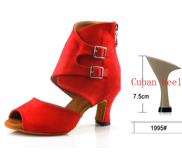 Latin Ballroom Dance Shoes | Suede Sole | Multiple Heel Heights
