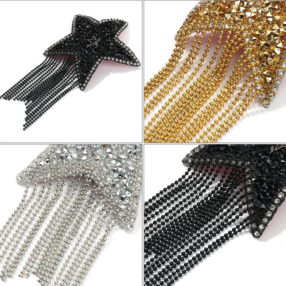 Rhinestone Star Pasties with Tassels | Reusable Nipple Covers