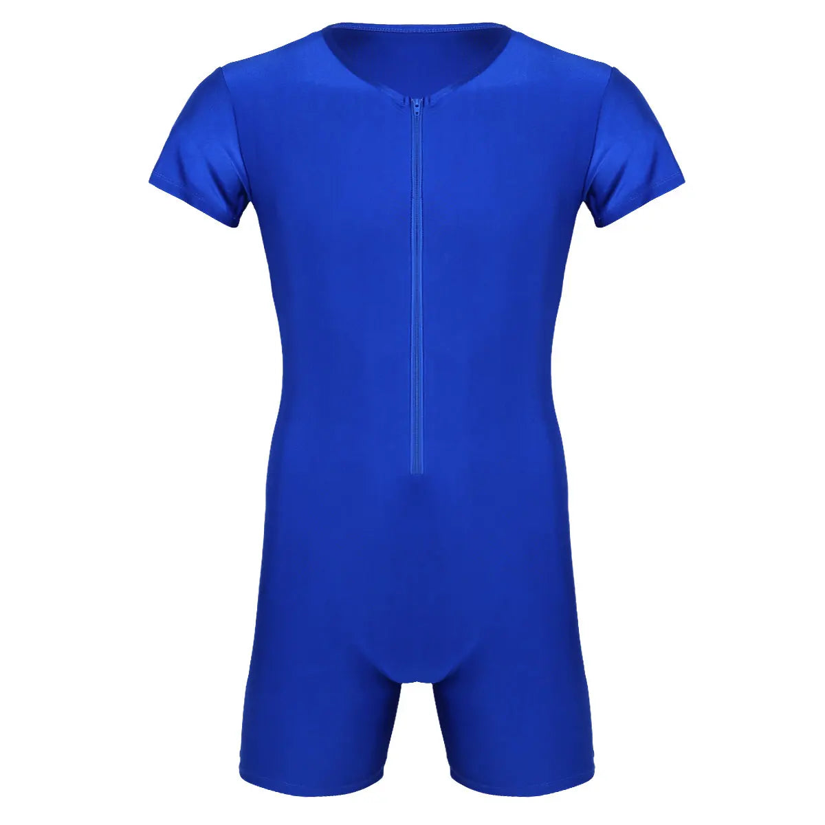 Men's Full-Body Spandex Unitard | Back Zipper | Long Sleeve Mock Neck | Dance Performance