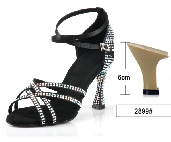 Latin Dance Heels | Rhinestone Sandal | Multi-Heel