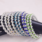 Rhinestone Hoop Earrings | 8.5cm | Crystal Bead Winding