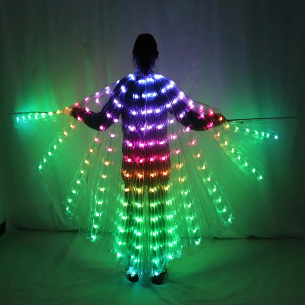 LED Isis Wings Cape | Remote-Control RGB | Belly Dance & Stage | 140 cm