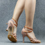 Latin Dance Heels | Rhinestone Sandal | Multi-Heel