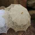 Victorian Lace Parasol | Battenburg Cotton | Black, White & Beige