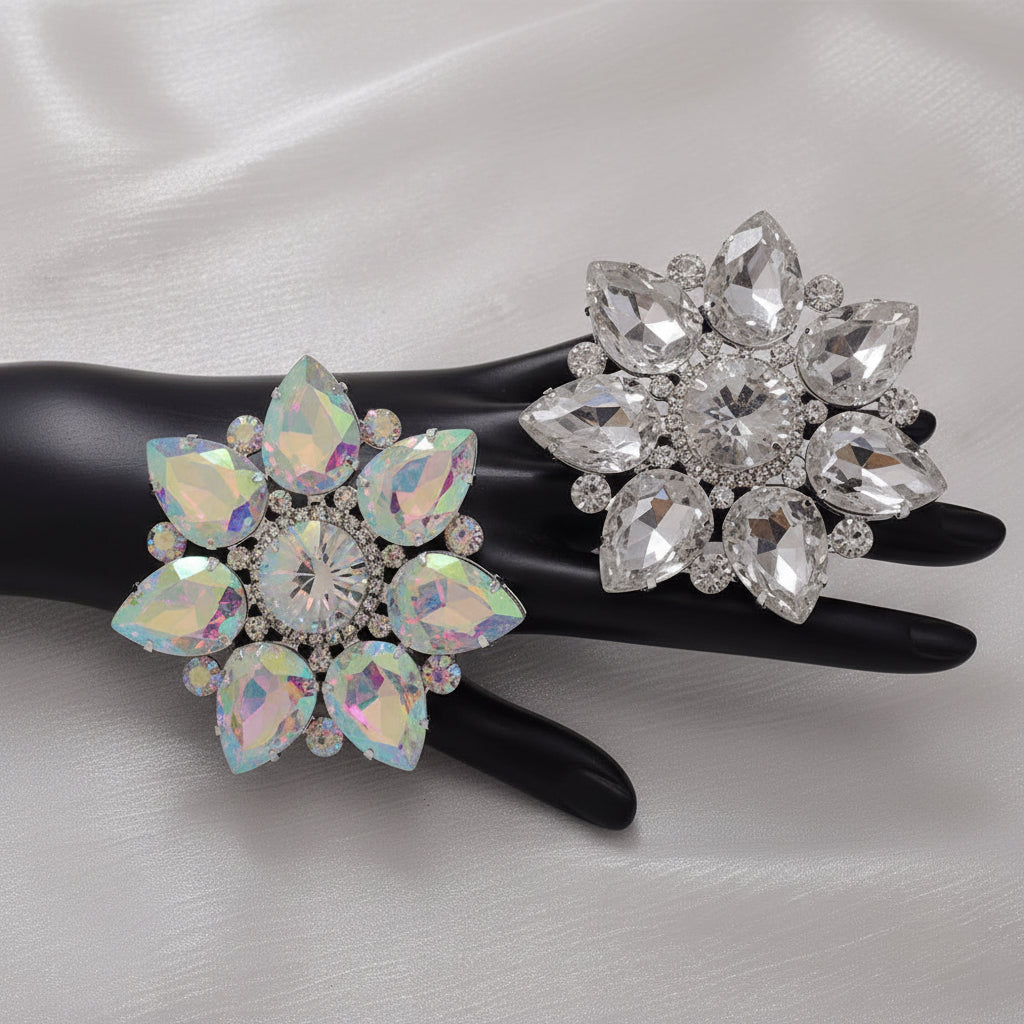 Crystal Sunburst Cocktail Ring | Adjustable | 7.5cm