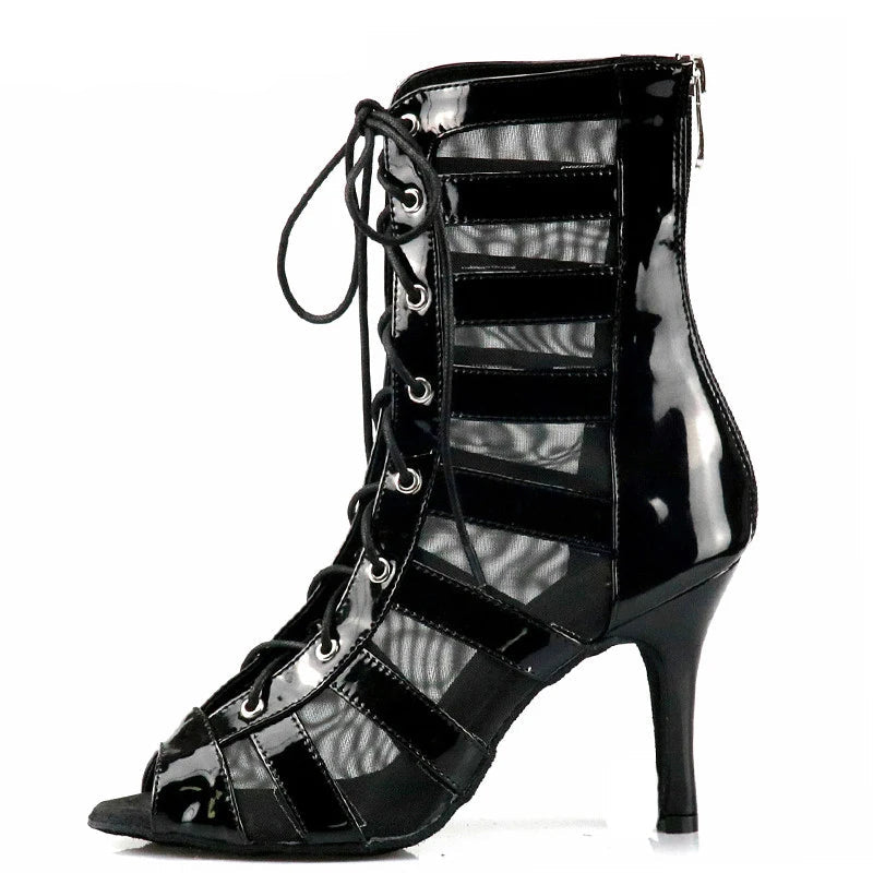 Women's Mesh Dance Boots | Latin & Salsa | Multi-Heel