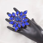 Oversized Rhinestone Flower Cocktail Ring | Adjustable | 6 Colors