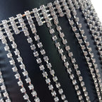 Rhinestone Tassel Fringe Skirt - Crystal Diamond Beach Cover-Up Mini Skirt