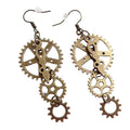 Steampunk Gear Earrings | Antique Bronze | Clockwork Drop
